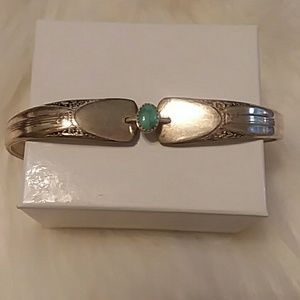 Vintage Spoon Bracelet with Turquoise